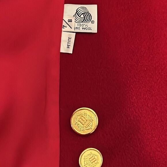 Vintage Forrani Red Double Breasted 100% Wool Long Coat Size 7/8 Petite‎ - Picture 15 of 16
